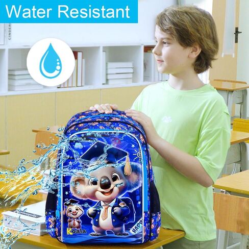 AGSDON 3PCS Backpack for Boys, Kids Elementary Bookbag with Lunch Box, Water Resistant School Backpacks for Kindergarten in Saudi Arabia