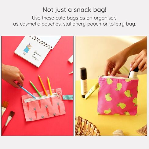 100% RECYCLED Reusable Sandwich Bags & Snack Bags by EcoRight | Food Safe BPA Free | Set of 2 in Kuwait