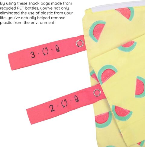 100% RECYCLED Reusable Sandwich Bags & Snack Bags by EcoRight | Food Safe BPA Free | Set of 2 in Kuwait