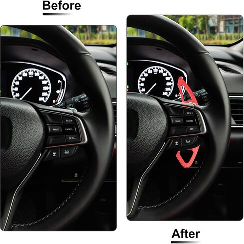 X AUTOHAUX 1 Pair Steering Wheel Paddle Shifter Extension Aluminum Alloy Red for Honda Accord 2013-2018 Spirior 2015-2018 Odyssey 2015-2018 in Saudi Arabia