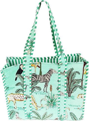 Rastogi Handicrafts Quilted Cotton Women Beautiful Printed Grocery Shopping Bag, Shoulder Bag, Tote Bag, Travel Bags in Saudi Arabia
