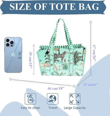Rastogi Handicrafts Quilted Cotton Women Beautiful Printed Grocery Shopping Bag, Shoulder Bag, Tote Bag, Travel Bags in Saudi Arabia