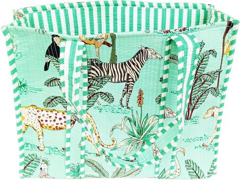 Rastogi Handicrafts Quilted Cotton Women Beautiful Printed Grocery Shopping Bag, Shoulder Bag, Tote Bag, Travel Bags in Saudi Arabia