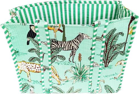 Rastogi Handicrafts Quilted Cotton Women Beautiful Printed Grocery Shopping Bag, Shoulder Bag, Tote Bag, Travel Bags in Saudi Arabia