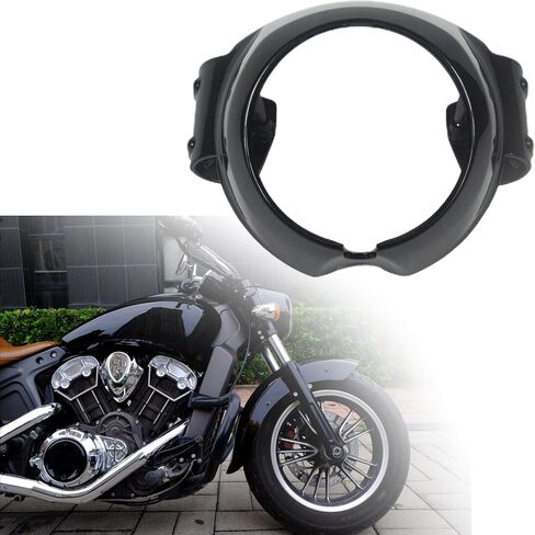 Aluminum Motorcycle Fairing for Indian Scout Bobber, Gloss Black Headlight Fairing, Headlamp Fairing for Indian Scout (2015-2024) Scout Sixty (2016-2024) Scout Bobber Sixty 2020-2024 in Saudi Arabia
