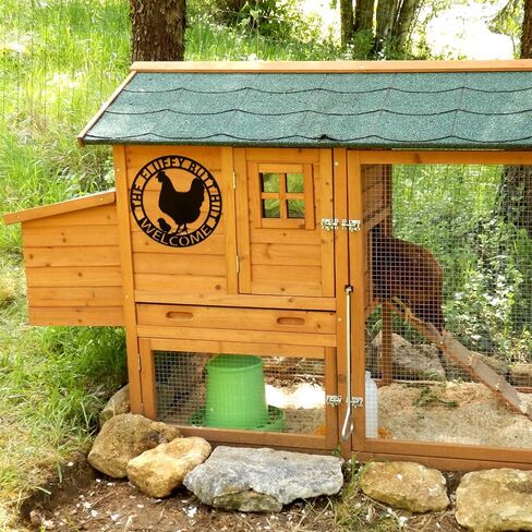 Tandefio Chicken Coop Metal Signs 12" Fluffy Butt Hut Sign Funny Chicken Decor Gift for Kitchen Farmhouse Wall Art for Must Haves Chicken Coop Accessories(Fluffy Butt) in Saudi Arabia