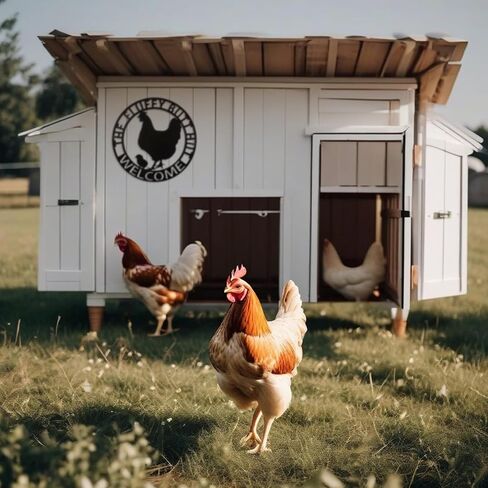 Tandefio Chicken Coop Metal Signs 12" Fluffy Butt Hut Sign Funny Chicken Decor Gift for Kitchen Farmhouse Wall Art for Must Haves Chicken Coop Accessories(Fluffy Butt) in Saudi Arabia