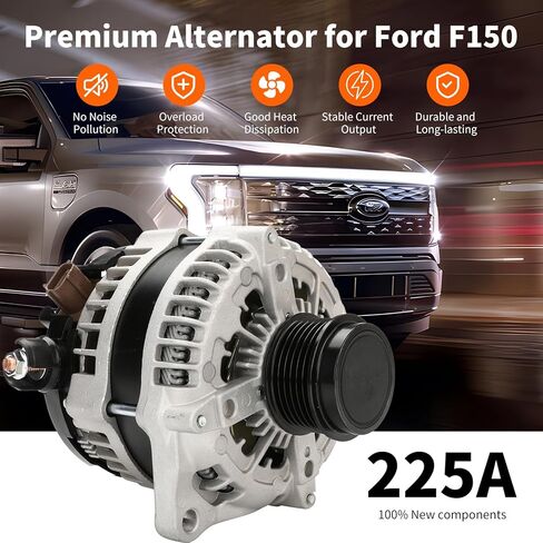 104210-6920 12V 225AMP المولد متوافق مع Ford F-150 V6 2.7L 3.3L 5.5L 2015-2020 يستبدل # 104210-6920 FL3Z-10300-FA FL3Z-10346-B FL3Z-10346-A in Kuwait