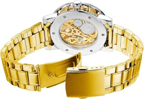 FORSINING Fashion Diamond Luminous Movement with Roman Number Mechanical Skeleton Wrist Watch in Saudi Arabia