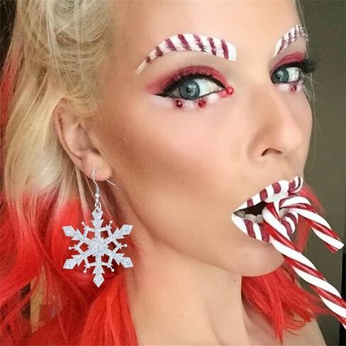 Christmas Earrings for Women Cute Sweet Reindeer Jingle Bell Bow Candy Cane Earrings Colourful Snowflake Christmas Tree Earrings Christmas Holiday Jewelry in Saudi Arabia
