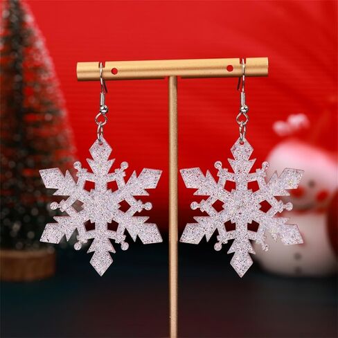 Christmas Earrings for Women Cute Sweet Reindeer Jingle Bell Bow Candy Cane Earrings Colourful Snowflake Christmas Tree Earrings Christmas Holiday Jewelry in Saudi Arabia