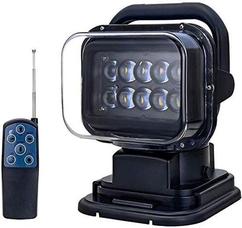 SKYWORLD 5D 50W LED Search Light, Portable Magnetic Base 360° Rotating Remote Control Led Work Light, 12V 24V Driving Lights Lamp for Car Off Road Truck 4x4 SUV ATV Protection Emergency Lighting in Kuwait