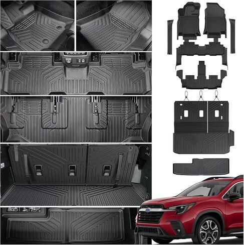 Kick Mats Backrest Mats for 2019-2025 Subaru Ascent 7-Passenger Captain Chairs Accessories, All-Weather TPE Interior Seat Back Covers Protector(2nd Kick Mats 7 Seat) in Kuwait