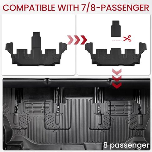 Kick Mats Backrest Mats for 2019-2025 Subaru Ascent 7-Passenger Captain Chairs Accessories, All-Weather TPE Interior Seat Back Covers Protector(2nd Kick Mats 7 Seat) in Kuwait
