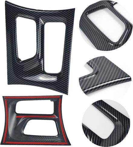 for Dodge Charger 2015-2023 Central Control Air Conditioning A/C and Gear Shift Panel Cover Trim 2pcs - Carbon Fiber in Saudi Arabia
