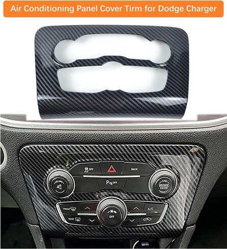 for Dodge Charger 2015-2023 Central Control Air Conditioning A/C and Gear Shift Panel Cover Trim 2pcs - Carbon Fiber in Saudi Arabia
