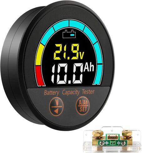CoolschMax مقاوم للماء IP67 سعة البطارية 12 فولت 24 فولت 36 فولت 48 فولت 60 فولت 72 فولت 84 فولت مقياس الجهد مع إضاءة خلفية LCD وإنذار منخفض الجهد للليثيوم، LiFePO4، بطاريات حمض الرصاص في عربة الجولف، السيارة، الدراجة النارية in Saudi Arabia