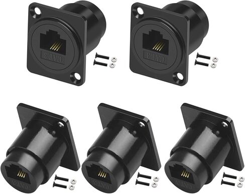 PENGLIN 2PCS RJ11 6P4C لوحة جبل موصل الهاتف، موصل التغذية CAT3 أنثى إلى أنثى، مقرنة الهاتف في الخط Cat3 متوافقة مع البيانات والصوت in Kuwait