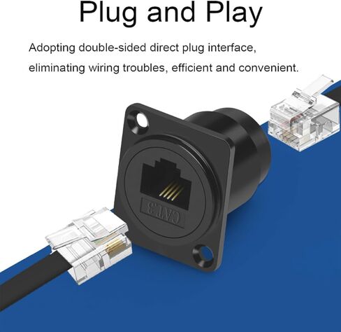 PENGLIN 2PCS RJ11 6P4C لوحة جبل موصل الهاتف، موصل التغذية CAT3 أنثى إلى أنثى، مقرنة الهاتف في الخط Cat3 متوافقة مع البيانات والصوت in Kuwait