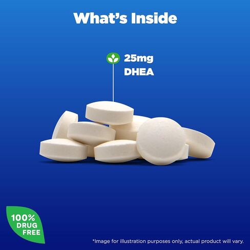 Natrol Mood & Stress DHEA 25mg With Calcium, Dietary Supplement for Balance of Certain Hormone Level and Mood Support, 300 Tablets, 300 Day Supply in Saudi Arabia