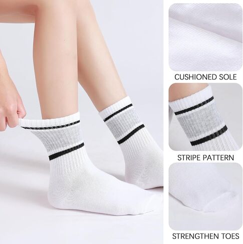 Women's Premium Moisture Transferring Crew Socks, Suitable for Casual Sports, Soft and Comfortable(6-10 Pairs) in Saudi Arabia