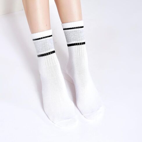 Women's Premium Moisture Transferring Crew Socks, Suitable for Casual Sports, Soft and Comfortable(6-10 Pairs) in Saudi Arabia