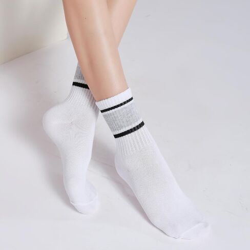 Women's Premium Moisture Transferring Crew Socks, Suitable for Casual Sports, Soft and Comfortable(6-10 Pairs) in Saudi Arabia