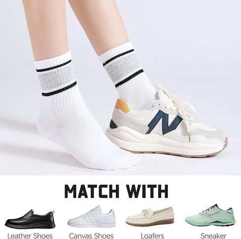 Women's Premium Moisture Transferring Crew Socks, Suitable for Casual Sports, Soft and Comfortable(6-10 Pairs) in Saudi Arabia