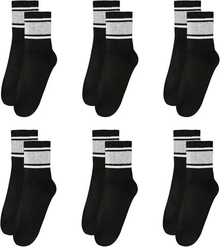 Women's Premium Moisture Transferring Crew Socks, Suitable for Casual Sports, Soft and Comfortable(6-10 Pairs) in Saudi Arabia