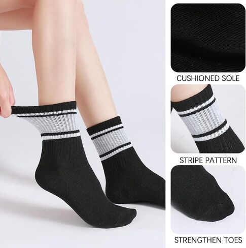 Women's Premium Moisture Transferring Crew Socks, Suitable for Casual Sports, Soft and Comfortable(6-10 Pairs) in Saudi Arabia
