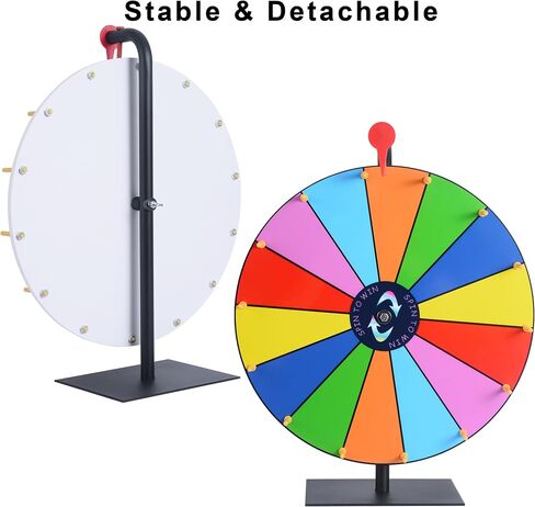 12 Inch Spin Wheel Prize Wheel with 12 Slots,Heavy Duty Base and Stand,Ideal for Carnival Events Home Parties and Tradeshows Engaging Spinning Wheel for Prizes Wheel of Fortune Spin The Wheel in Saudi Arabia