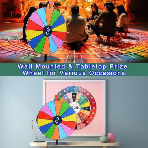 12 Inch Spin Wheel Prize Wheel with 12 Slots,Heavy Duty Base and Stand,Ideal for Carnival Events Home Parties and Tradeshows Engaging Spinning Wheel for Prizes Wheel of Fortune Spin The Wheel in Saudi Arabia