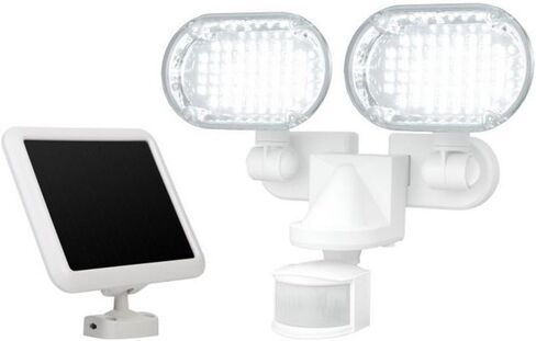 ضوء الحركة الشمسية Sunforce 100 LED ذو الرأس المزدوج مع ميزة التركيب على الزاوية، أبيض فاتح in Saudi Arabia