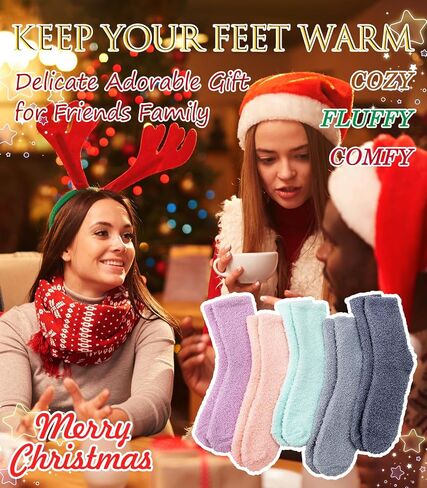 Breslatte Fuzzy Socks for Women Fluffy Warm Socks Cozy Home Sleeping Socks Womens in Kuwait