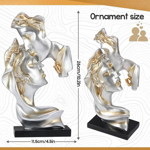 Wedding for Him Her Husband Wife, Passionate Love Embrace Couple Sculpture Statue Resin Home Decor for Bedside Table Office Bookshelf Desktop Decorations Ornament Figurine in Saudi Arabia
