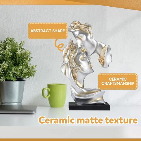 Wedding for Him Her Husband Wife, Passionate Love Embrace Couple Sculpture Statue Resin Home Decor for Bedside Table Office Bookshelf Desktop Decorations Ornament Figurine in Saudi Arabia
