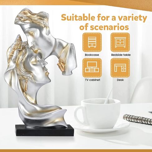 Wedding for Him Her Husband Wife, Passionate Love Embrace Couple Sculpture Statue Resin Home Decor for Bedside Table Office Bookshelf Desktop Decorations Ornament Figurine in Saudi Arabia