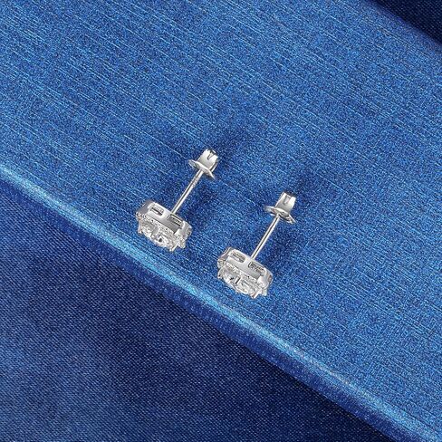 MDFUN مويسانيتي 925 فضة هالة أقراط 5 مللي متر 1Ct أقراط الماس الاصطناعي للنساء الرجال in Kuwait