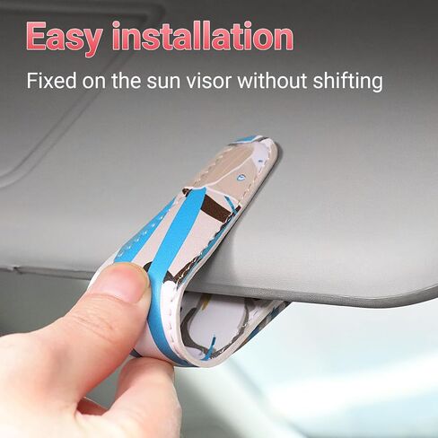 Sunglass Holder for Car Visor Sunglasses Clip Magnetic Leather Glasses Eyeglass Holder Truck Car Accessories for Woman Man -Abstract Leaf in Saudi Arabia