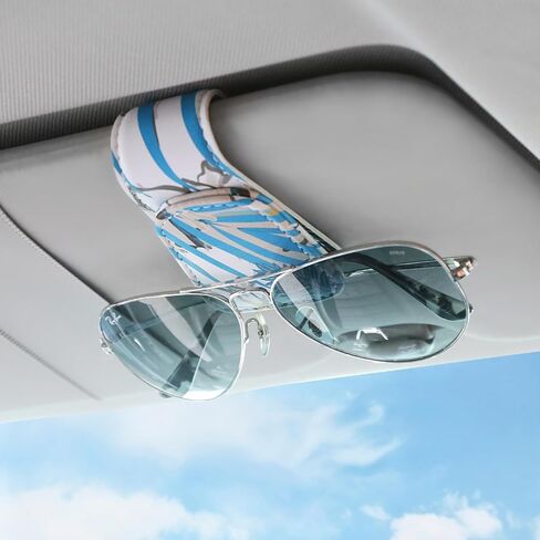 Sunglass Holder for Car Visor Sunglasses Clip Magnetic Leather Glasses Eyeglass Holder Truck Car Accessories for Woman Man -Abstract Leaf in Saudi Arabia