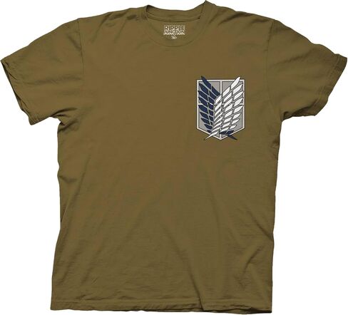 Ripple Junction Attack on Titan Men's Short Sleeve T-Shirt Front & Back Graphic Survey Corps Emblem Officially Licensed in Saudi Arabia