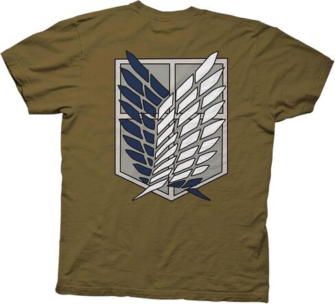 Ripple Junction Attack on Titan Men's Short Sleeve T-Shirt Front & Back Graphic Survey Corps Emblem Officially Licensed in Saudi Arabia