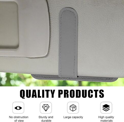 Car Sun Visor Organizer, Waterproof Leather Car Sun Visor Storage Clip, Multifunctional Vehicle Sun Visor Folder with Sunglasses Clip, Universal Interior Car Accessories (Red) in Kuwait
