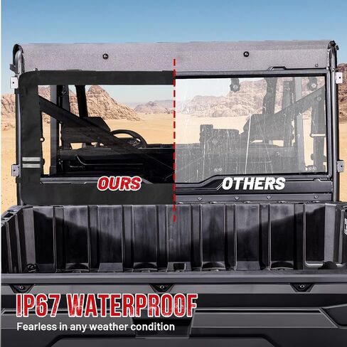 UTV Rear Windshield Back Window Soft Rear Windshield Dust Panels Waterproof Rear Windshield for KAWASAKI 2013-2023 TERYX 4800 in Saudi Arabia