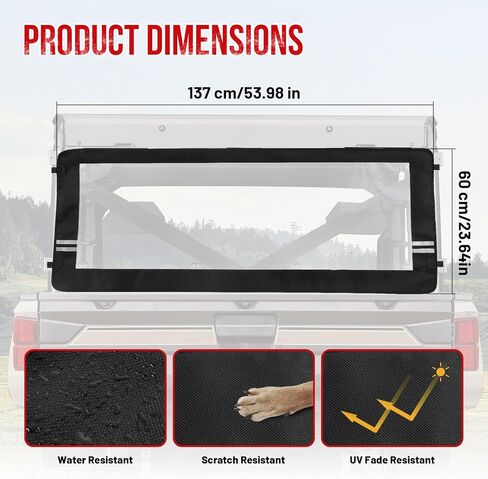 UTV Rear Windshield Back Window Soft Rear Windshield Dust Panels Waterproof Rear Windshield for KAWASAKI 2013-2023 TERYX 4800 in Saudi Arabia