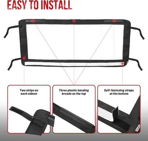 UTV Rear Windshield Back Window Soft Rear Windshield Dust Panels Waterproof Rear Windshield for KAWASAKI 2013-2023 TERYX 4800 in Saudi Arabia