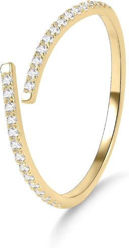 Anniversary Rings for Women,Silver Ring for Women Round Moissanites Female Rings 14K Gold Plated 925 Sterling Silver Round Cut Handmade Rings Fine Jewelry for Women Gift. in Saudi Arabia