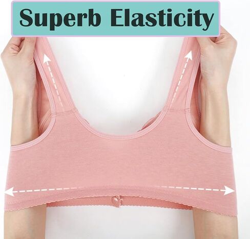 No Underwire Lace Bras for Women Sponge Cup Front Closure Bras for Seniors Plus Size Full Coverage Bras No Wire Bras in Saudi Arabia