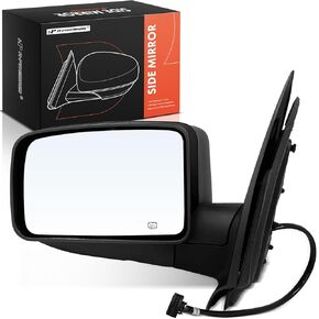 A-Premium Driver Side Power Door Mirror - Compatible with Ford Expedition 2004 2005 2006 - Heated Manual Folding with Puddle Light Black Outside Rear View Mirror - Replace# 5L1Z17683AAA