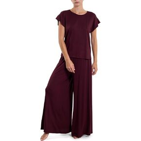 hanky panky DreamEase® Cap Sleeve Top & Ultra Wide Leg Pant Set – Stylish Sleep & Pajama Set for Women in Sizes XS-XL
